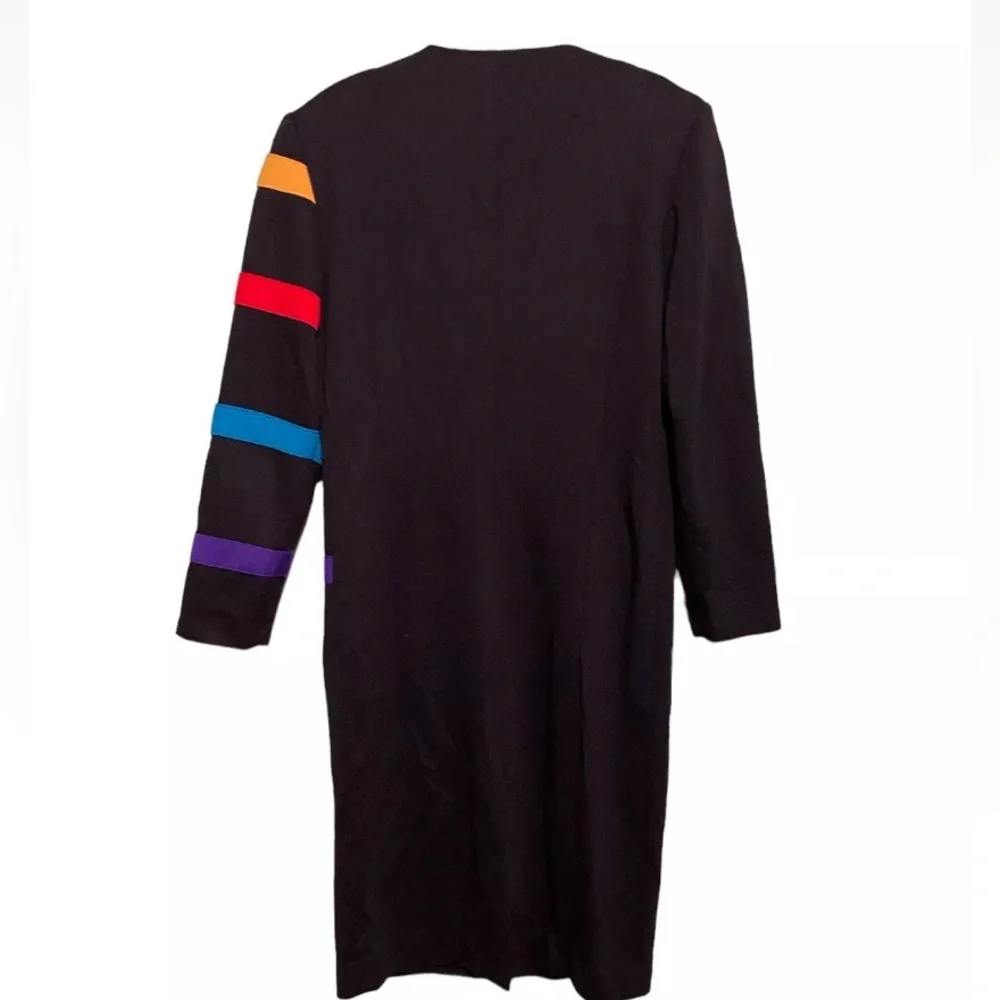 Vintage Caron Chicago Women's size M 80’s Colorblock DRESS - Picture 3 of 4